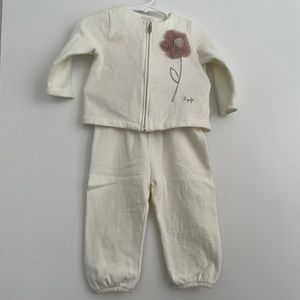 Il Gufo Matching Sweat-set size 12M with faux-fur appliqué